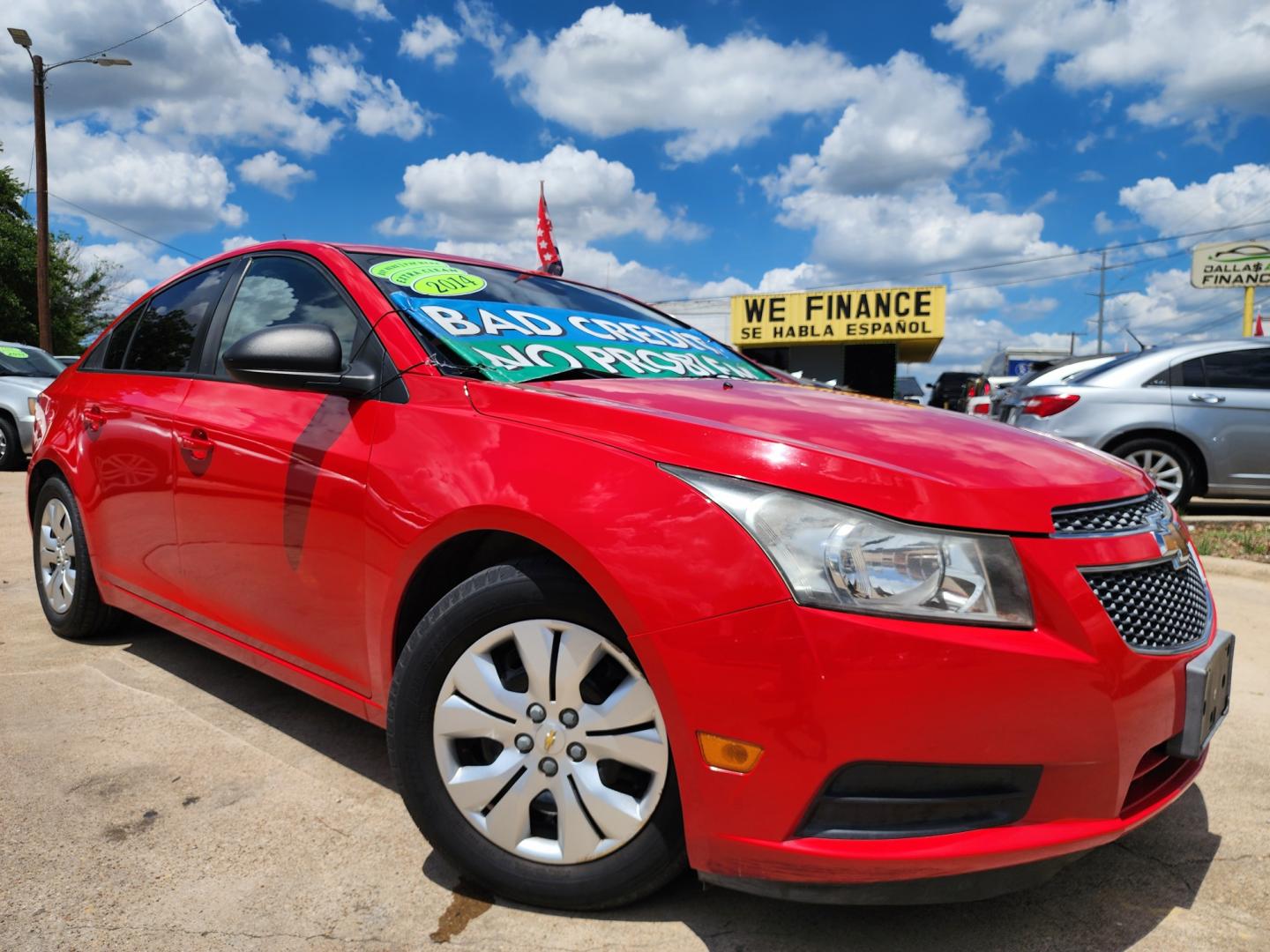 2014 RED Chevrolet Cruze LS (1G1PA5SH2E7) with an 1.8L L4 DOHC 16V FFV engine, 6-Speed Automatic transmission, located at 2660 S.Garland Avenue, Garland, TX, 75041, (469) 298-3118, 32.885387, -96.656776 - Welcome to DallasAutos4Less, one of the Premier BUY HERE PAY HERE Dealers in the North Dallas Area. We specialize in financing to people with NO CREDIT or BAD CREDIT. We need proof of income, proof of residence, and a ID. Come buy your new car from us today!! This is a very well cared for 2014 CH - Photo#0